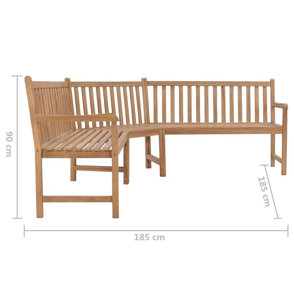 Garden Corner Bench 185x185x90 cm Solid Teak Wood 316625