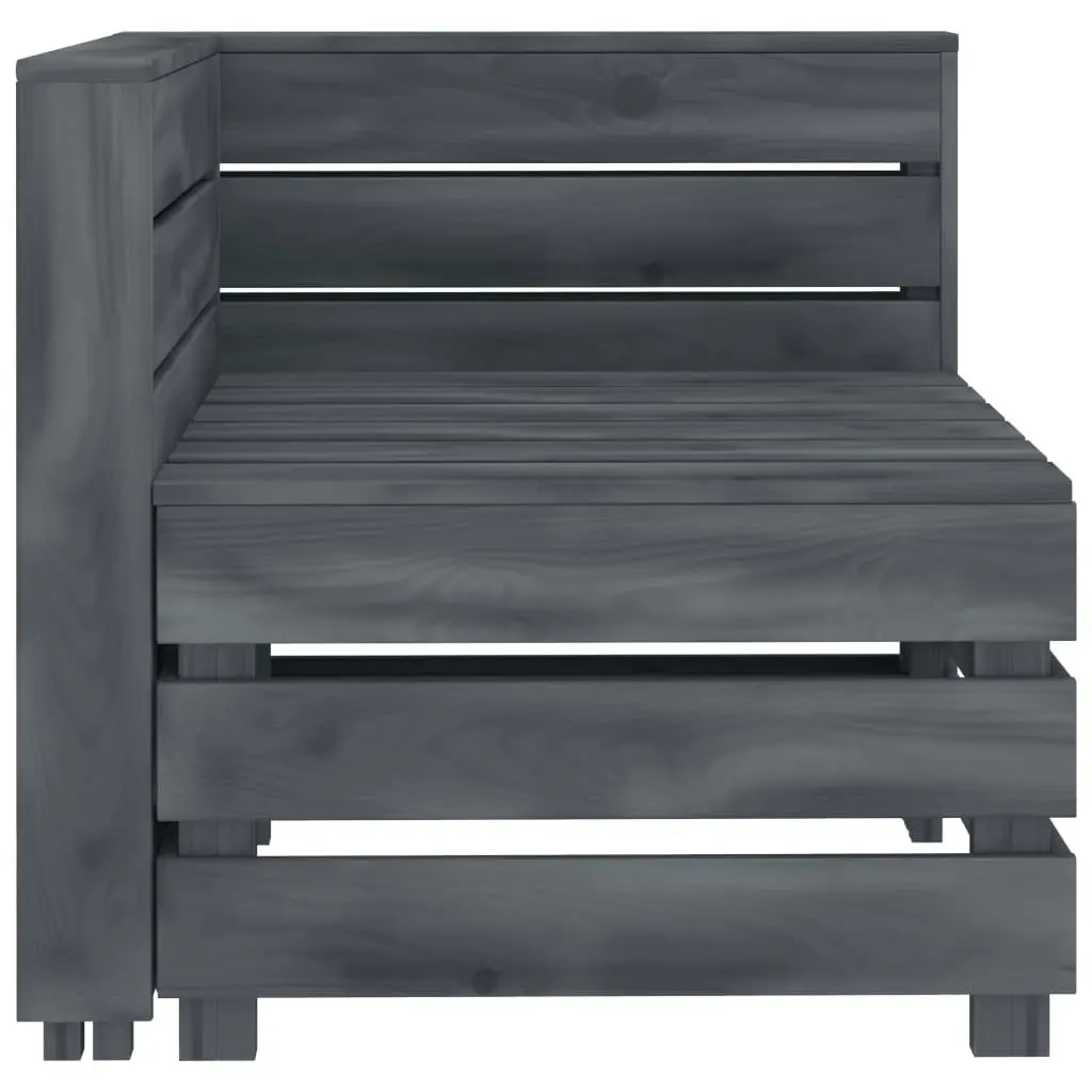 Garden Pallet Corner Sofa Wood Grey 313585