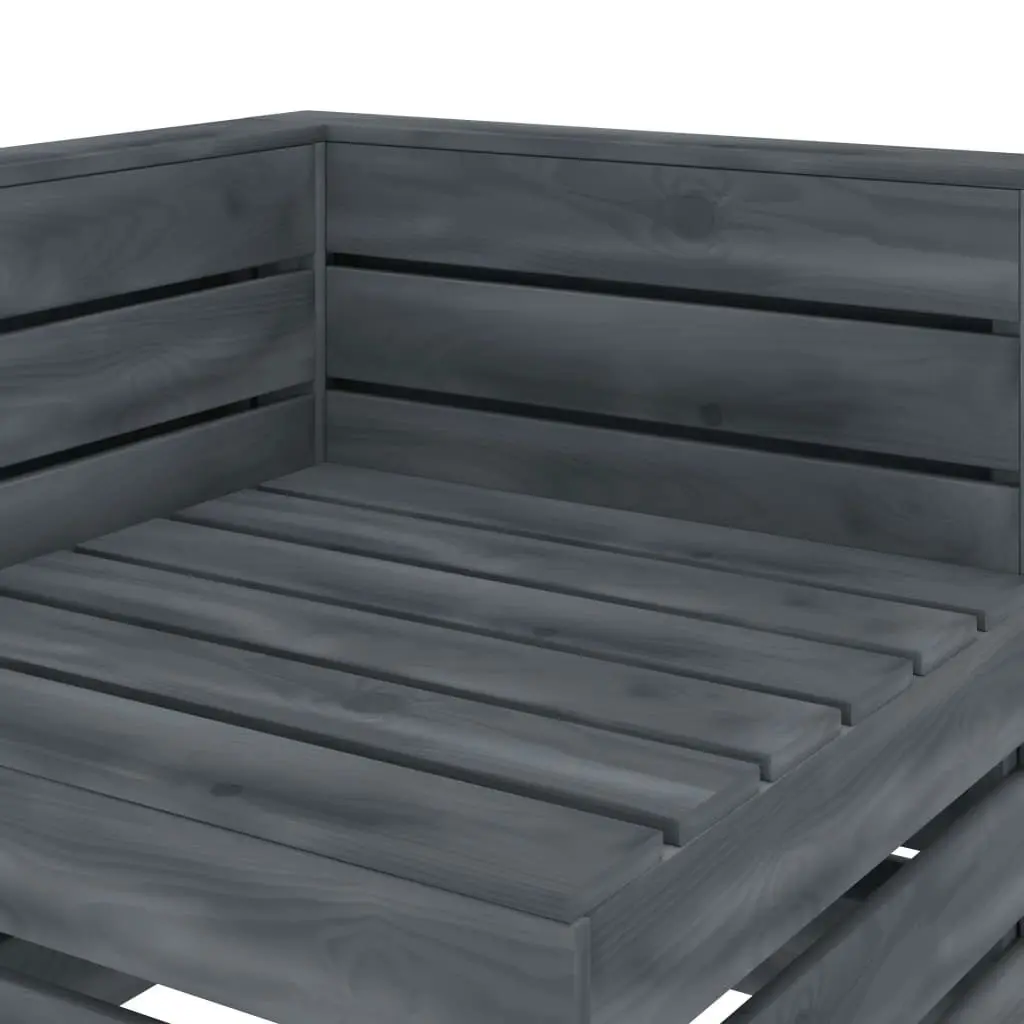 Garden Pallet Corner Sofa Wood Grey 313585