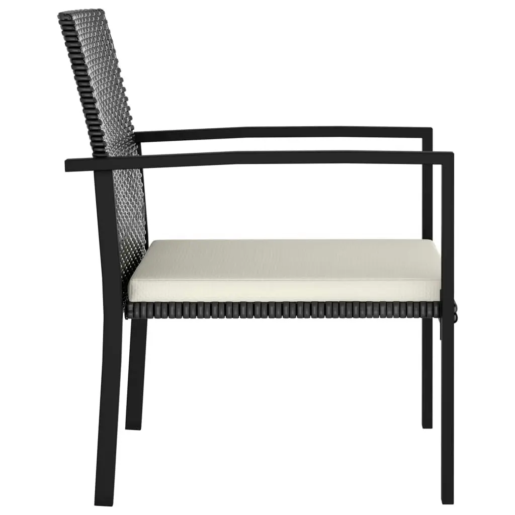 Garden Dining Chairs 2 pcs Poly Rattan Black 315110