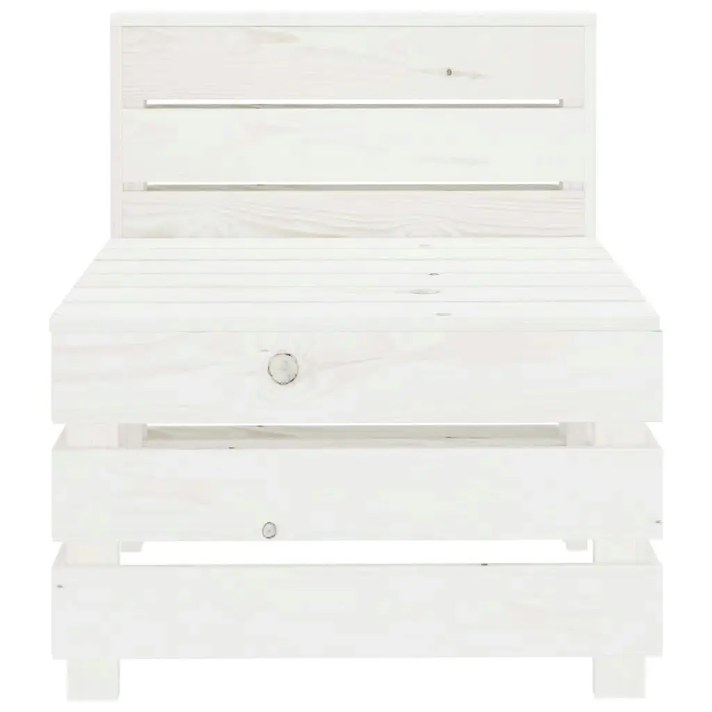 Garden Pallet Sofa White Wood 313579