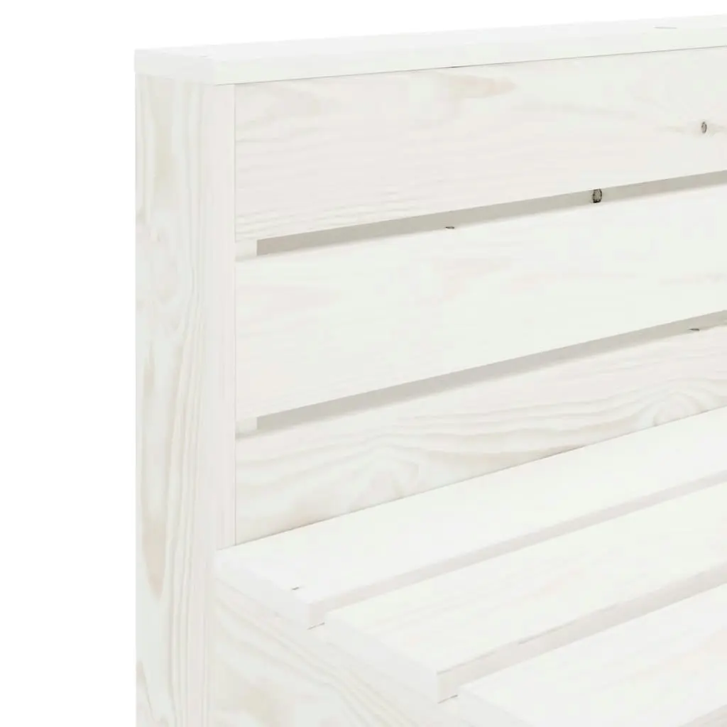 Garden Pallet Sofa White Wood 313579