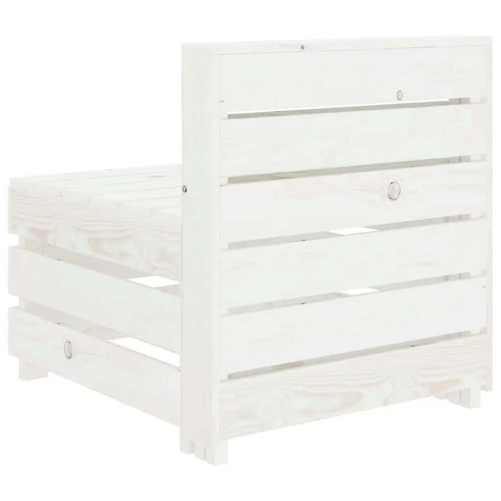 Garden Pallet Sofa White Wood 313579