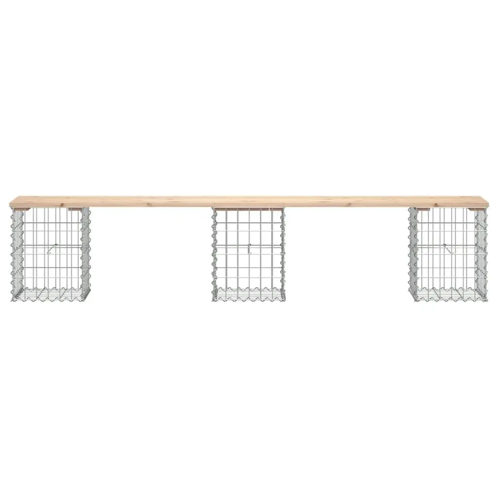 Garden Bench Gabion Design 203x31x42 cm Solid Wood Pine 834332