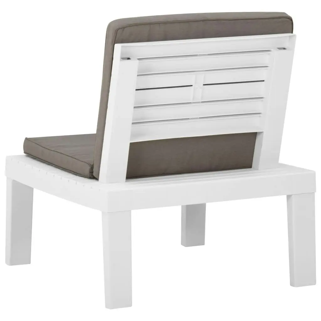 Garden Lounge Chair with Cushion Plastic White 315846