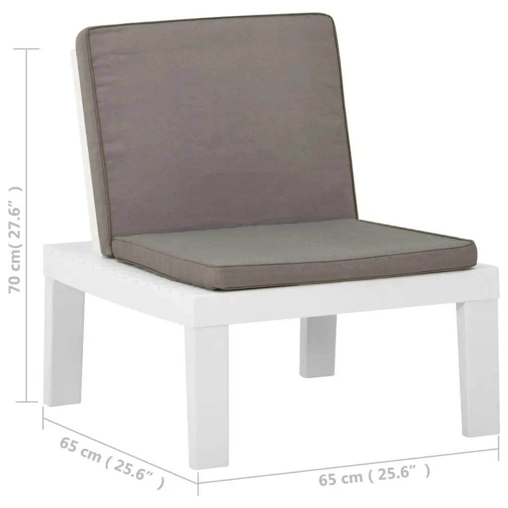 Garden Lounge Chair with Cushion Plastic White 315846