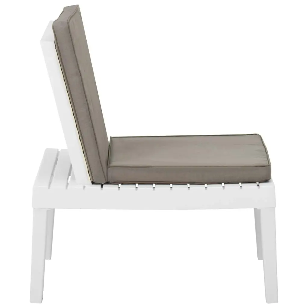 Garden Lounge Chair with Cushion Plastic White 315846