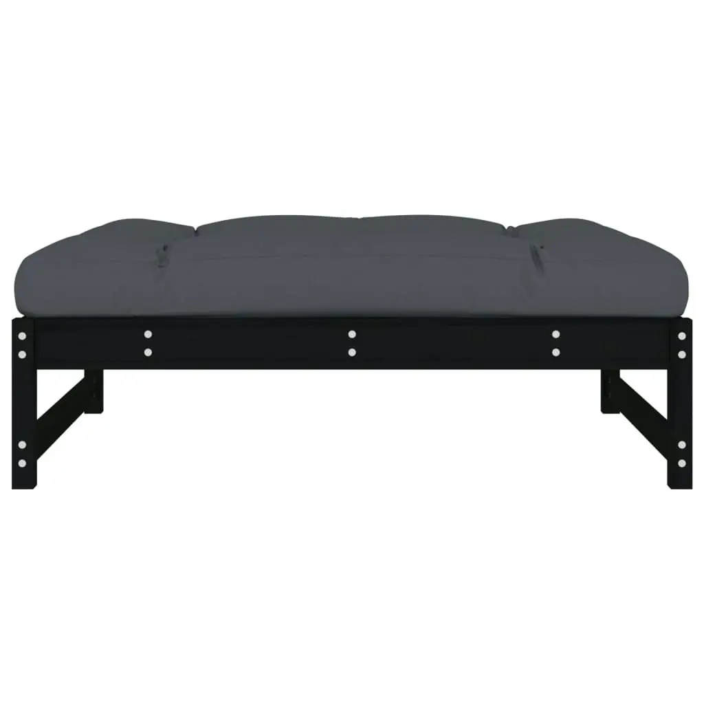 Garden Footstool Black 120x80 cm Solid Wood Pine 825741