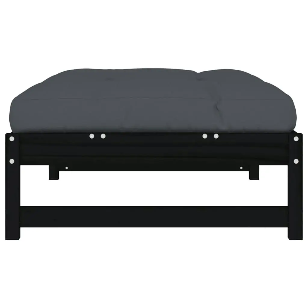 Garden Footstool Black 120x80 cm Solid Wood Pine 825741