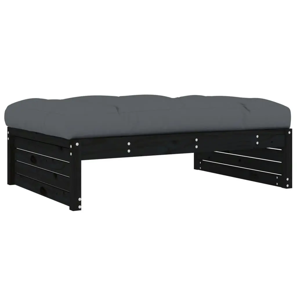 Garden Footstool Black 120x80 cm Solid Wood Pine 825769