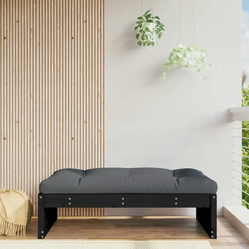 Garden Footstool Black 120x80 cm Solid Wood Pine 825769