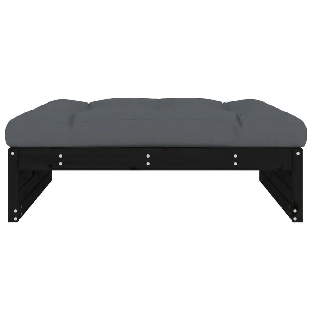 Garden Footstool Black 120x80 cm Solid Wood Pine 825769