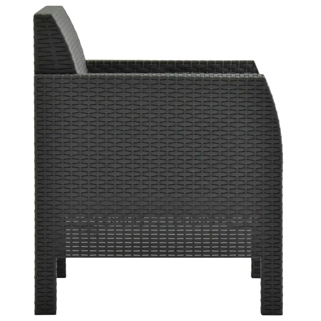 Garden Chair with Cushion PP Rattan Anthracite 315639