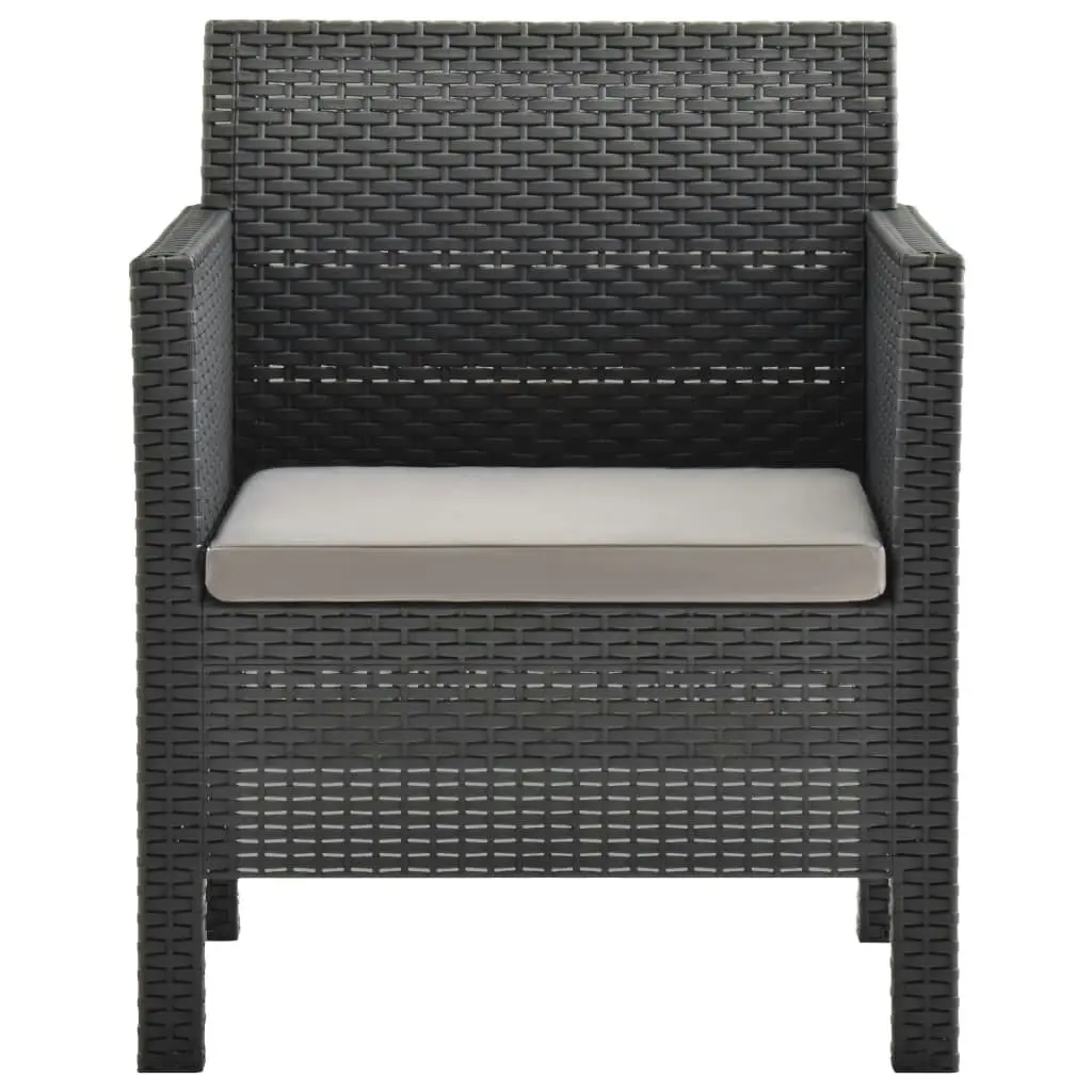 Garden Chair with Cushion PP Rattan Anthracite 315639