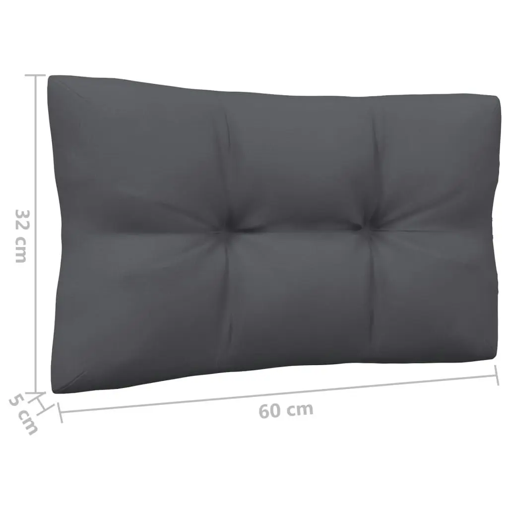 Garden Middle Sofa with Anthracite Cushions Grey Solid Pinewood 806636