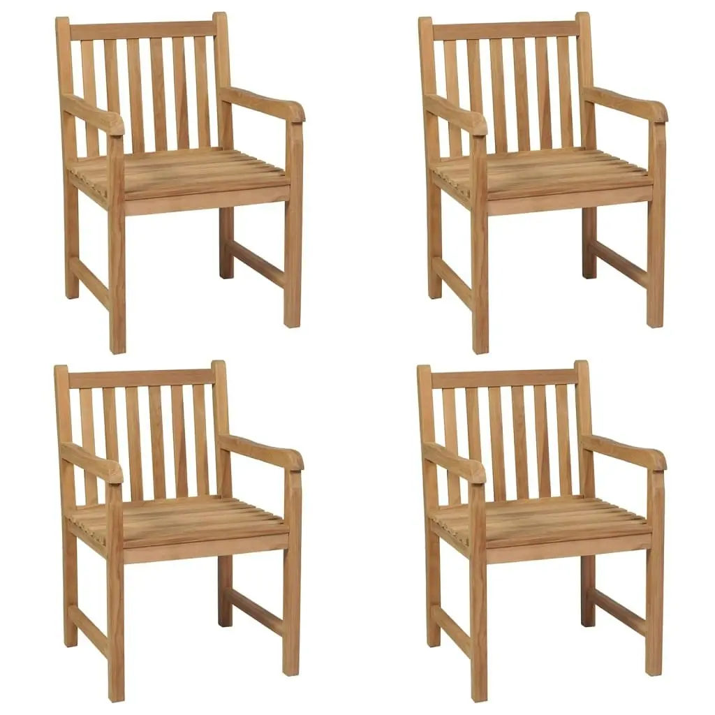 Garden Chairs 4 pcs with Anthracite Cushions Solid Teak Wood 3073019