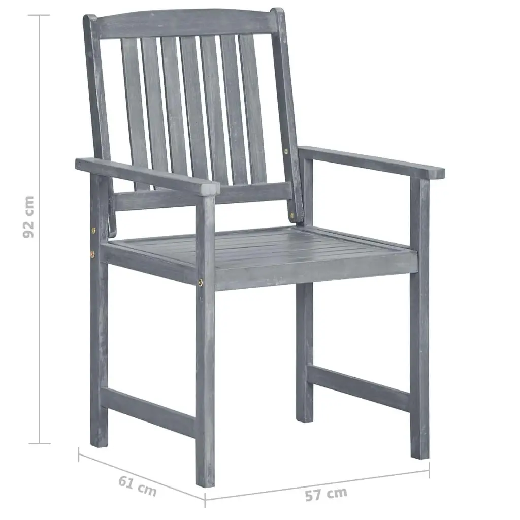 Garden Chairs 6 pcs Solid Wood Acacia Grey 3078205