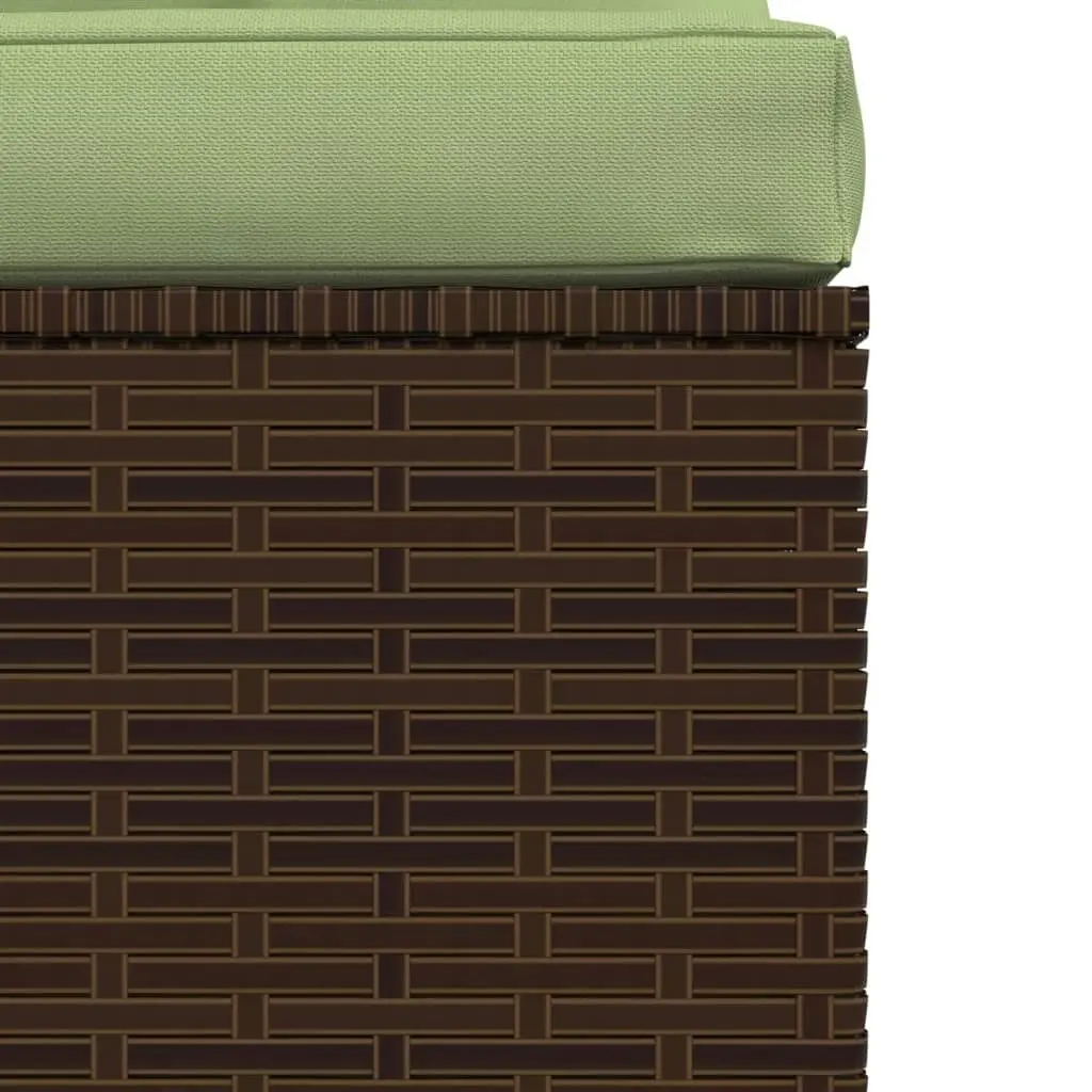 Garden Middle Sofa with Cushions Brown Poly Rattan 317559