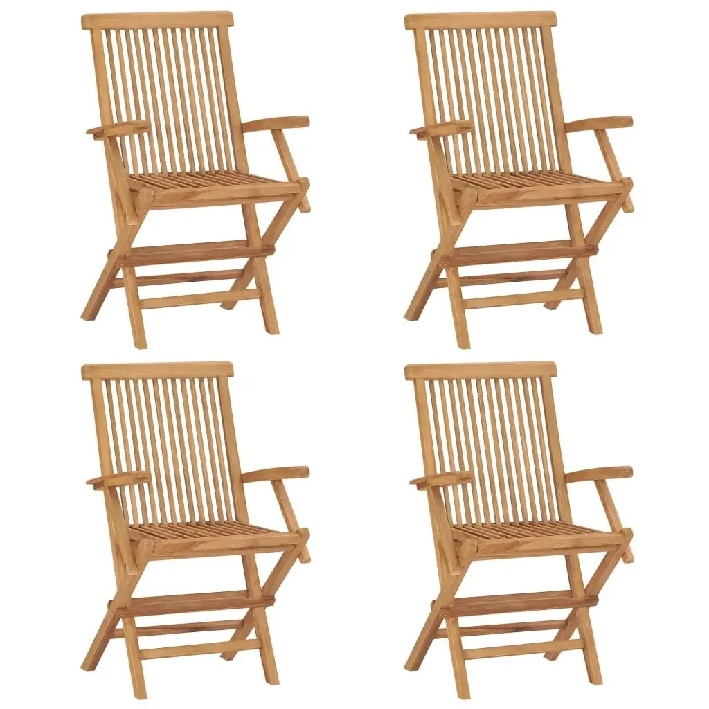 Garden Chairs with Anthracite Cushions 4 pcs Solid Teak Wood 3065632