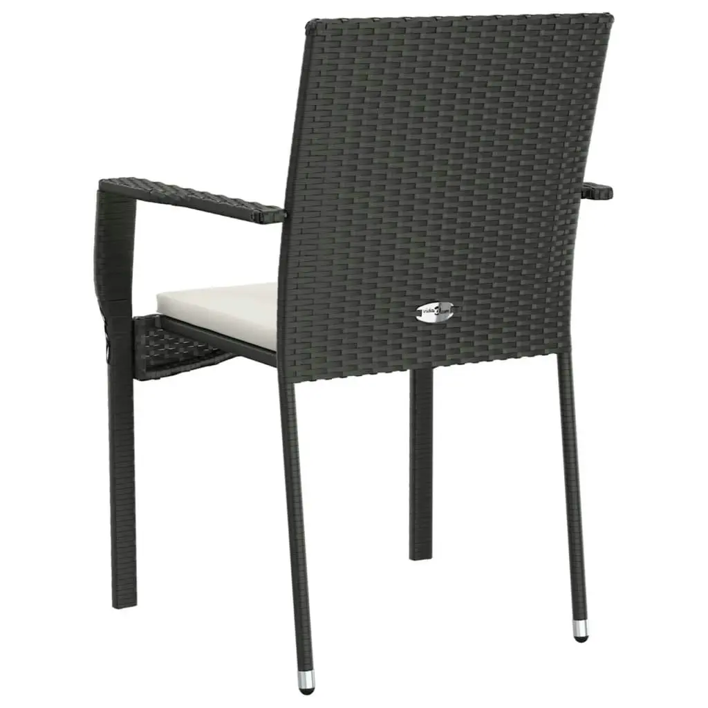 Garden Chairs with Cushions 4 pcs Poly Rattan Black 319883