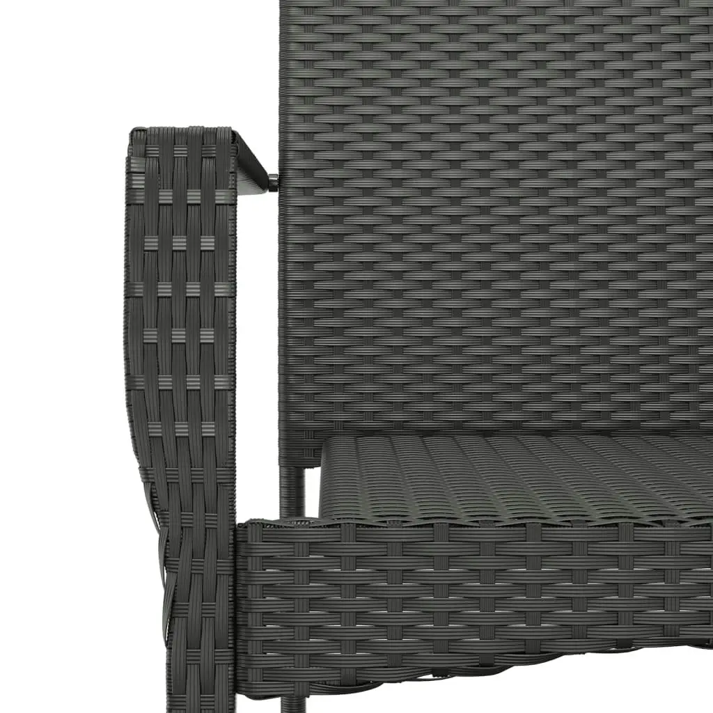 Garden Chairs with Cushions 4 pcs Poly Rattan Black 319883