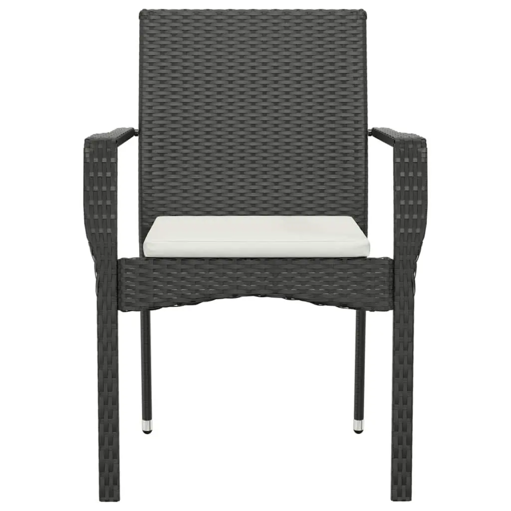 Garden Chairs with Cushions 4 pcs Poly Rattan Black 319883