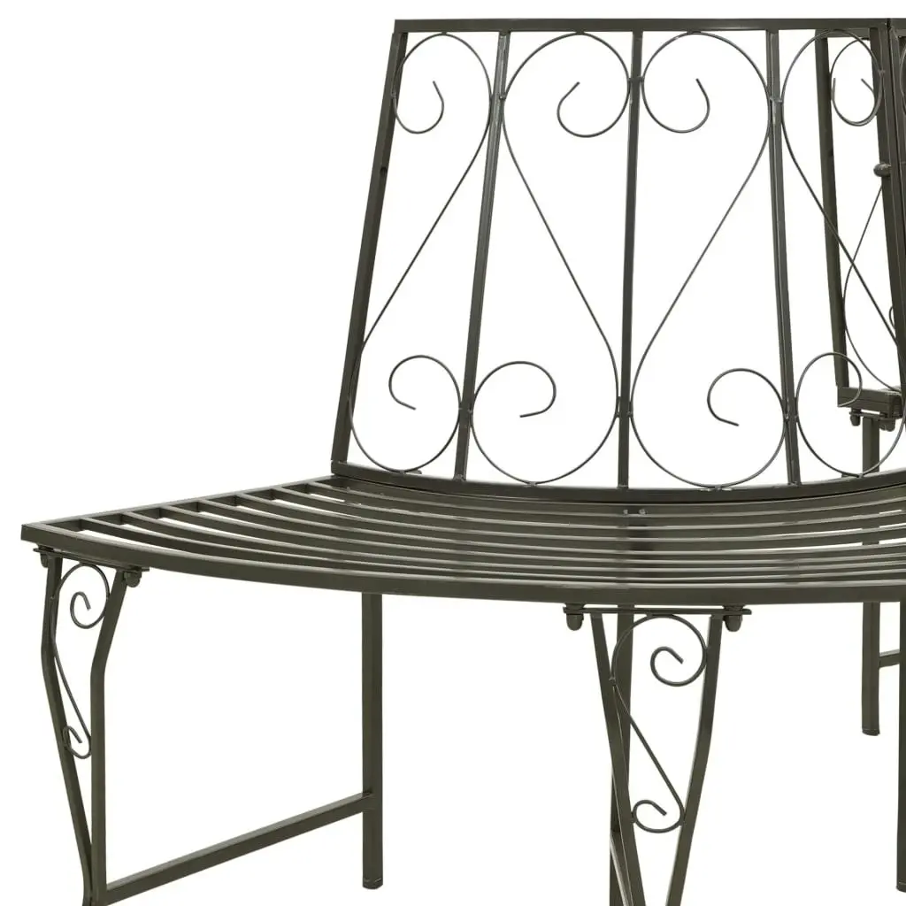 Garden Half Round Tree Bench 160 cm Steel 313034