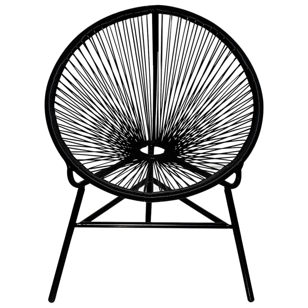 Garden Moon Chair Poly Rattan Black 41383