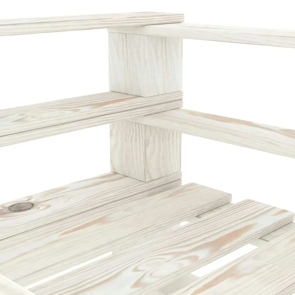 Garden Pallet Armchair Wood White 313569