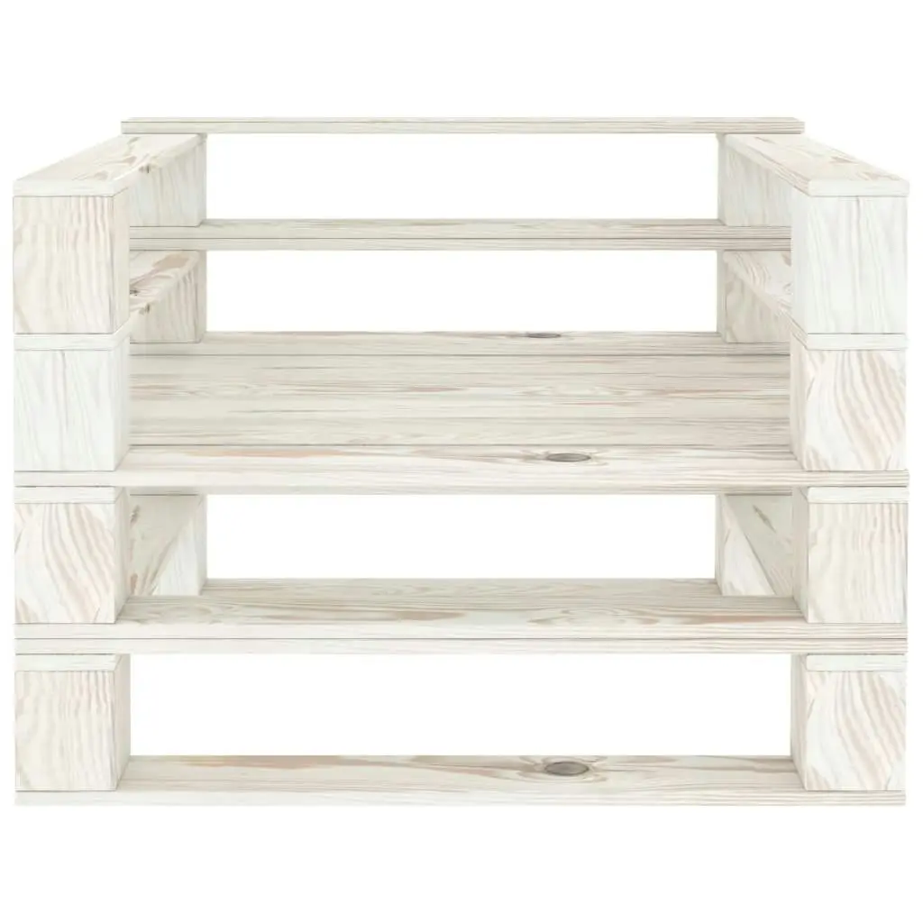 Garden Pallet Armchair Wood White 313569