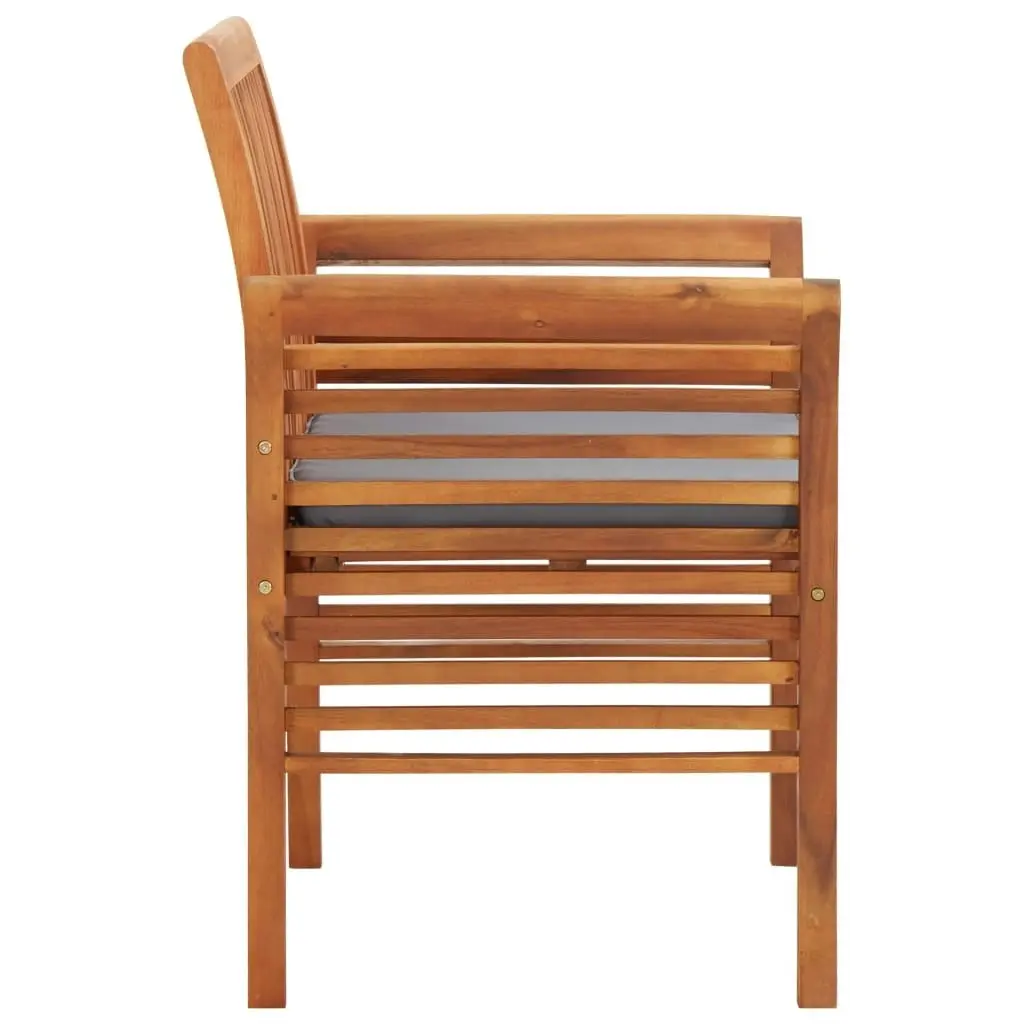 Garden Dining Chair with Cushion Solid Acacia Wood 45969