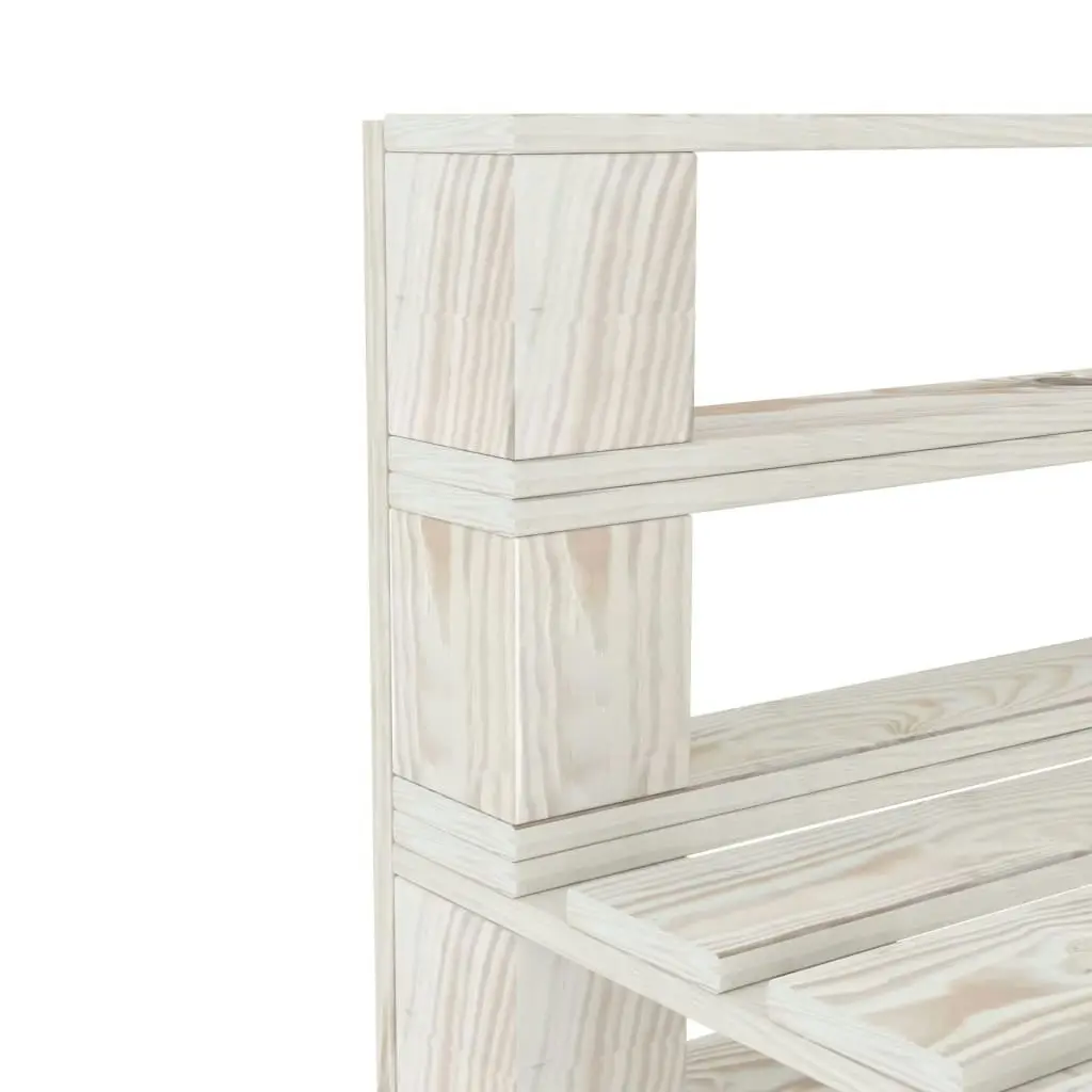 Garden Pallet Middle Sofa Wood White 313571