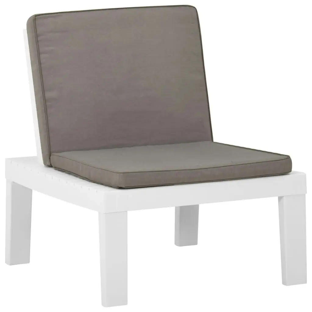 Garden Lounge Chairs with Cushions 2 pcs Plastic White 3059823