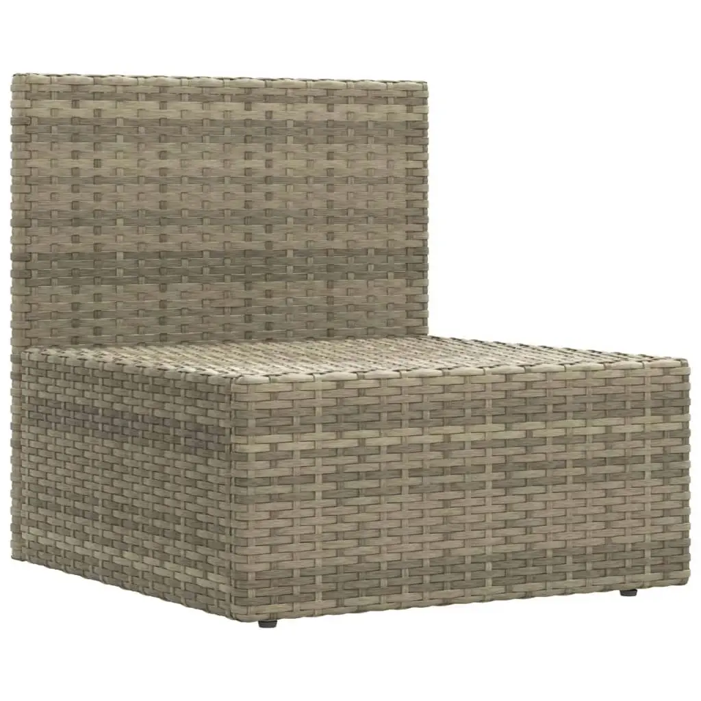 Garden Middle Sofa with Cushions Grey Poly Rattan 319601