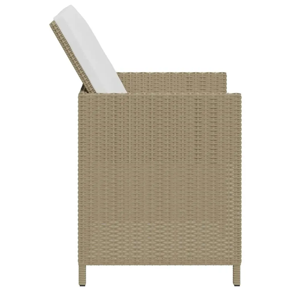 Garden Chairs with Stools 2 pcs Poly Rattan Beige 316781