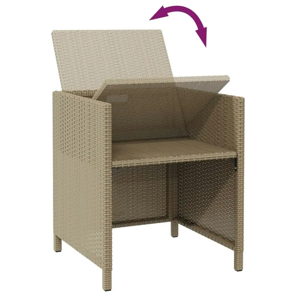 Garden Chairs with Stools 2 pcs Poly Rattan Beige 316781