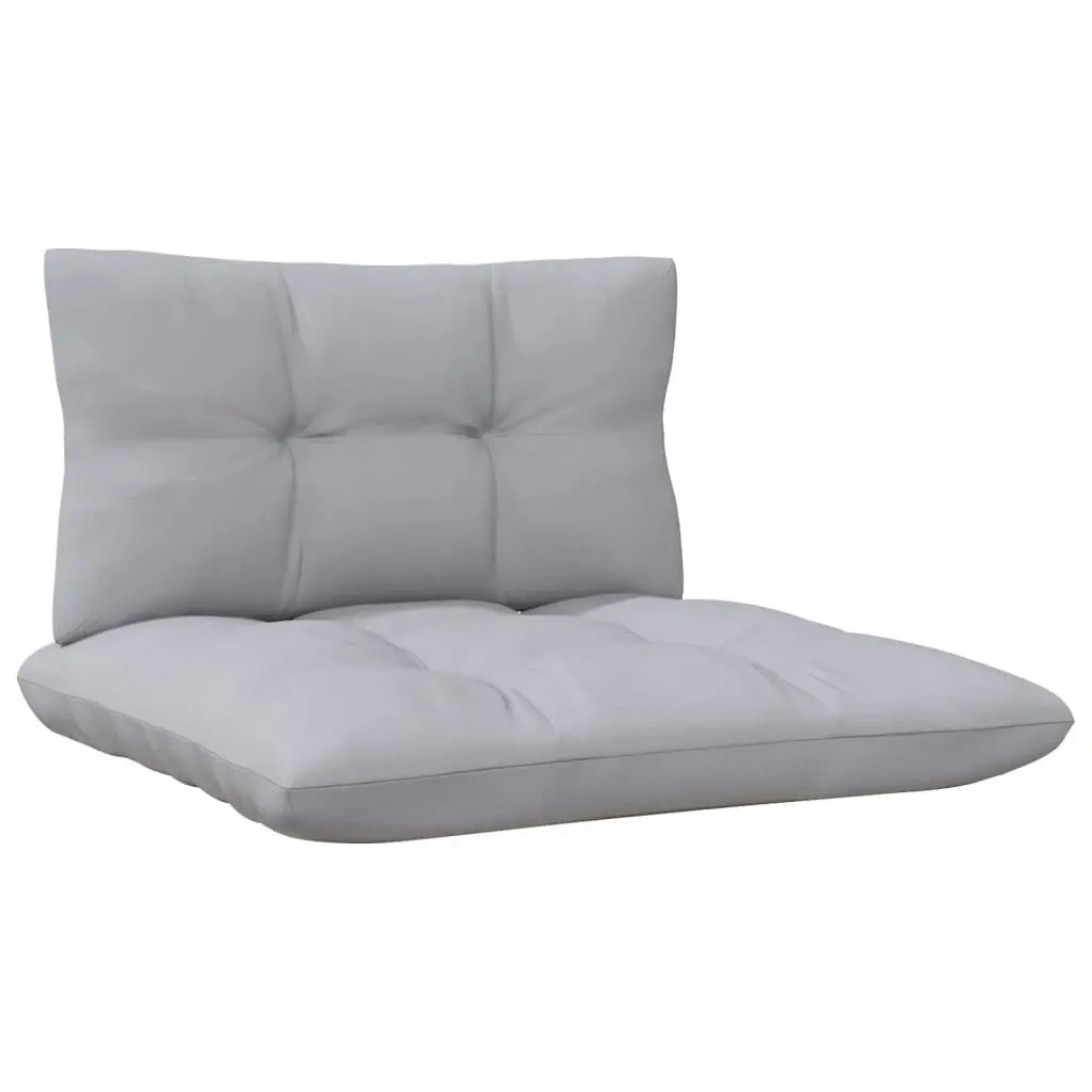 Garden Middle Sofa with Grey Cushions Solid Pinewood 806633