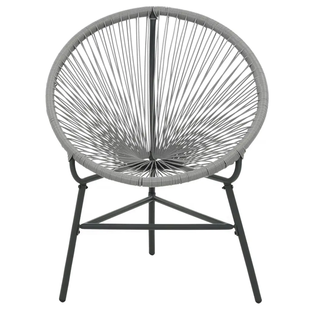 Garden Moon Chair Poly Rattan Grey 44481