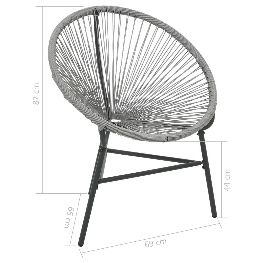 Garden Moon Chair Poly Rattan Grey 44481