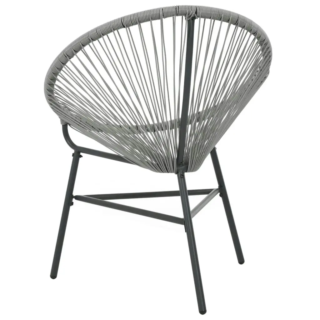 Garden Moon Chair Poly Rattan Grey 44481