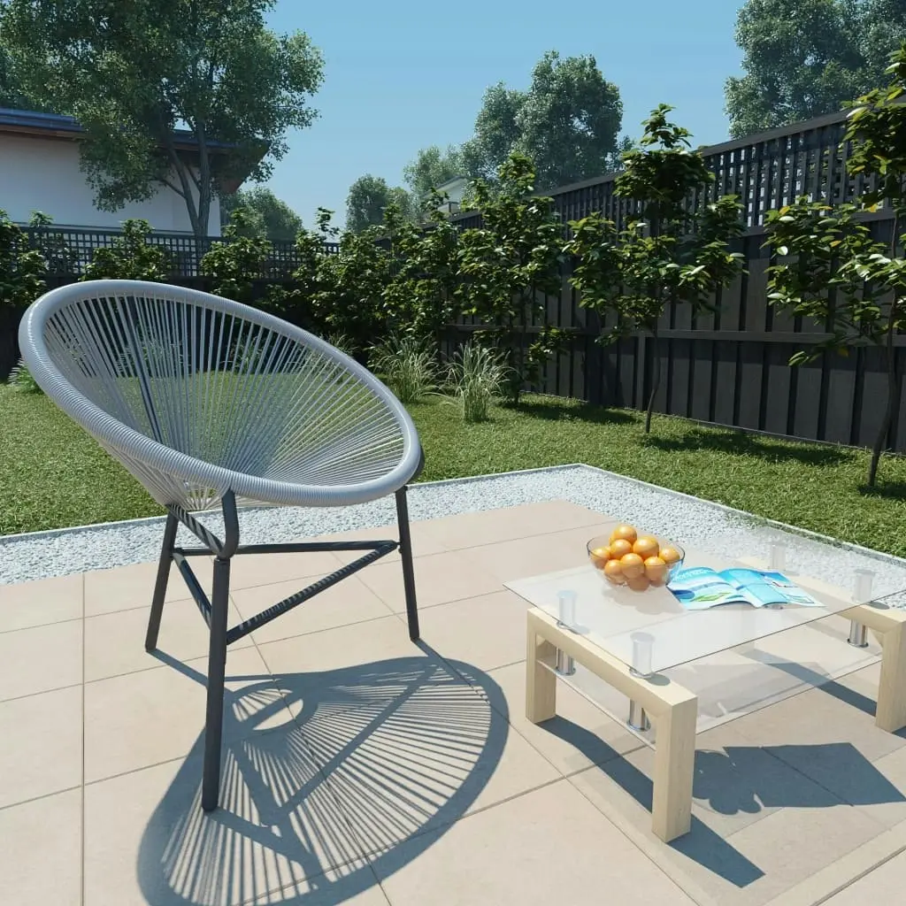 Garden Moon Chair Poly Rattan Grey 44481