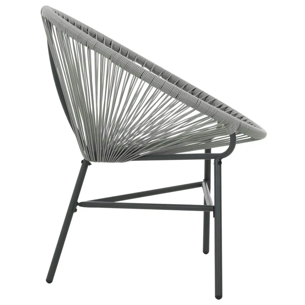 Garden Moon Chair Poly Rattan Grey 44481