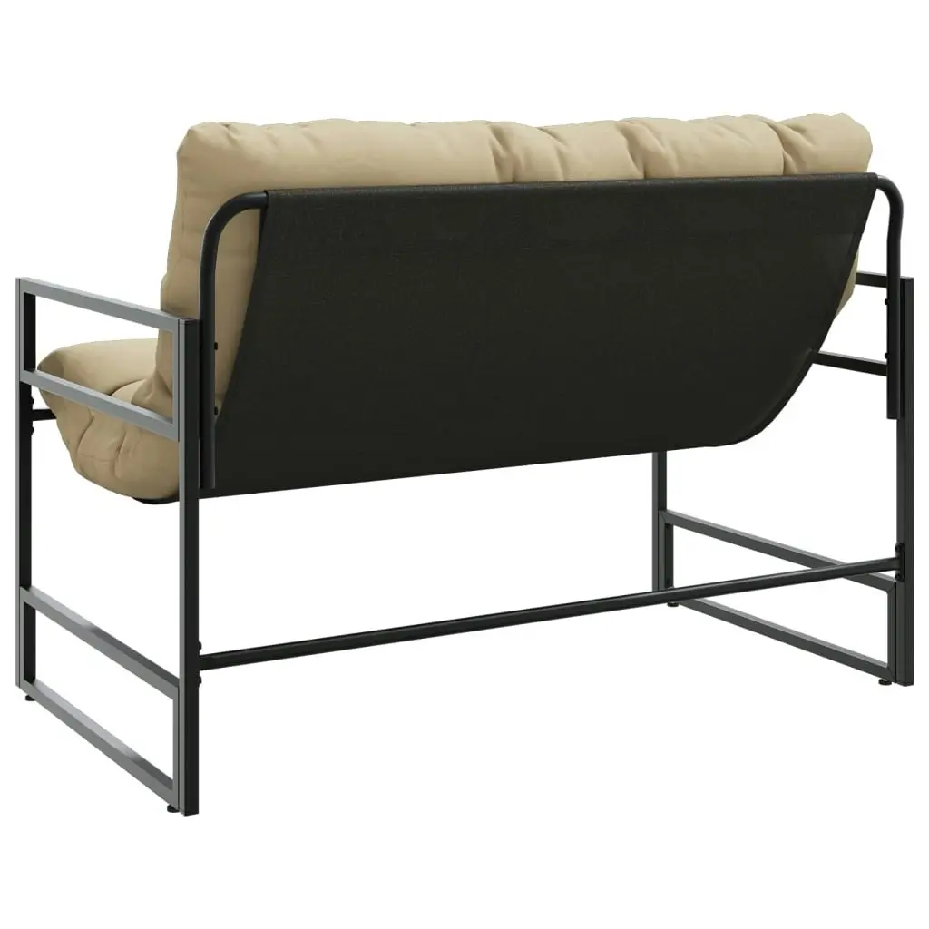 Garden Bench with Cushion Taupe 113 m Steel 4009300