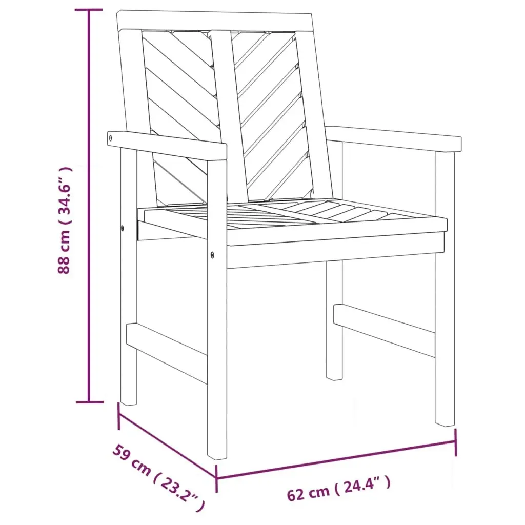 Garden Dining Chairs 2 pcs Solid Wood Acacia 362227