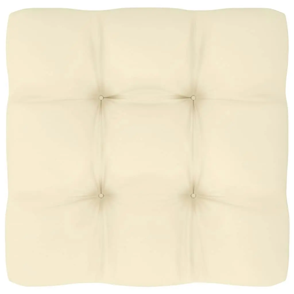 Garden Middle Sofa with Cream Cushions Solid Pinewood 805723