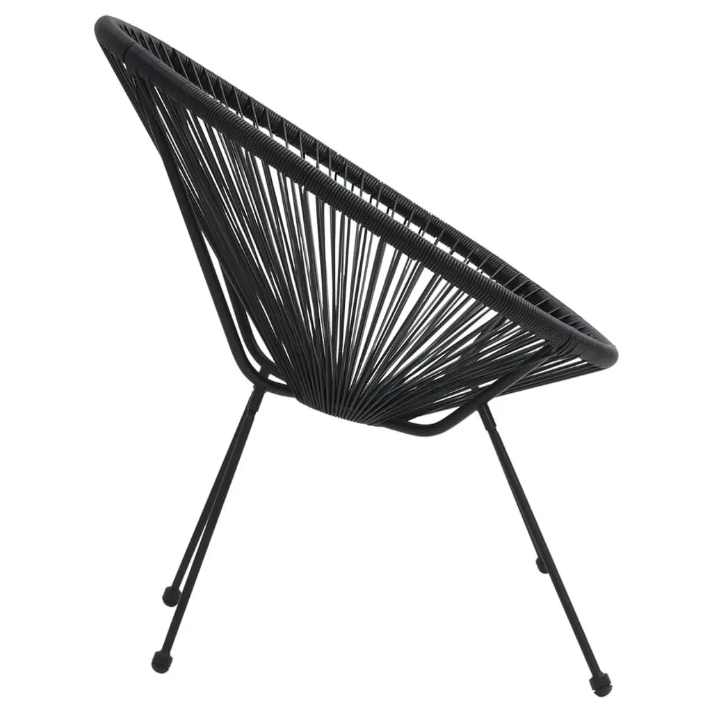 Garden Moon Chairs 2 pcs Rattan Black 312164