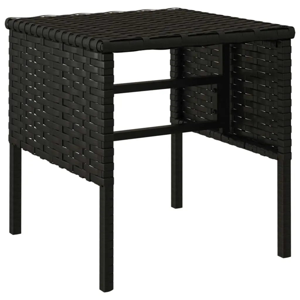 Garden Footstools with Cushions 4 pcs Black Poly Rattan 362340