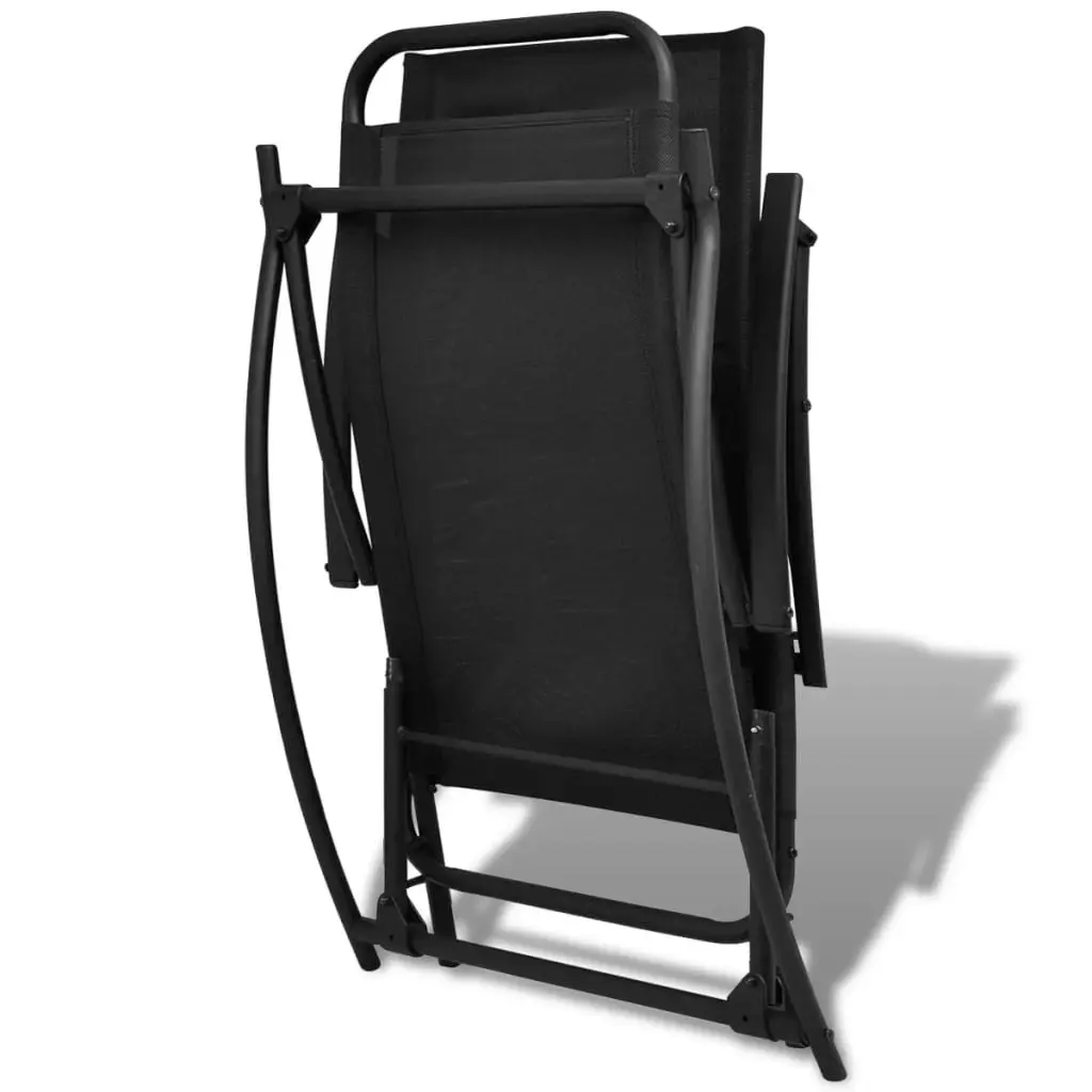 Garden Rocking Chair Steel and Textilene Black 42158