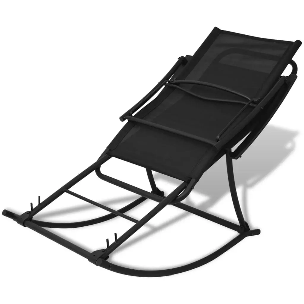 Garden Rocking Chair Steel and Textilene Black 42158