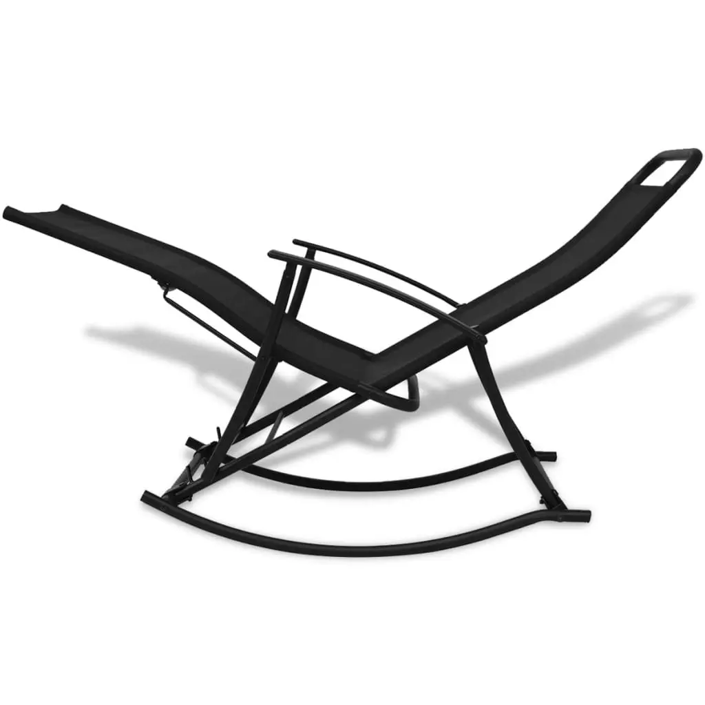 Garden Rocking Chair Steel and Textilene Black 42158